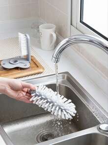 1pc Cup Cleaning Brush, Glass Cleaner, Bottle Brush, Sink Bottle Brush, 2-In-1 Beverage Cup Cleaning Brush, Suction Cup Cleaning Brush, Kitchen Small Tool, Kitchen Accessory