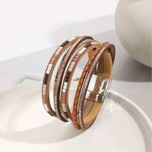 1 chiếc vòng tay thủ công nhiều lớp kiểu Bohemian với khóa từ tính, đa năng, thích hợp cho kỳ nghỉ và đeo hàng ngày. - vòng tay khóa từ tính - Xem 1