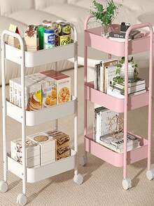 这款带轮子和把手的五层/四层/三层置物架适合存放节日礼物，节省空间，且易于拆卸。它可用于角落、卧室、浴室、厨房、玄关、客厅和阳台等场所。移动、拆卸和组装都非常方便。它可用于高效整理和存放零食、书籍、玩具和其他家居用品。