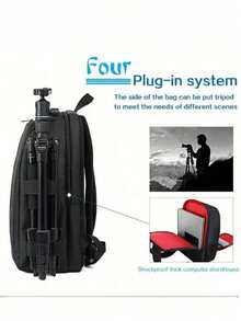 大容量多功能相机背包，男女通用休闲背包，适用于相机、无人机、15英寸和16英寸笔记本电脑、微单相机，是情人节的完美礼物，相机包、充电器收纳包，男女通用，充电器包 - 彩色 - 查看 8