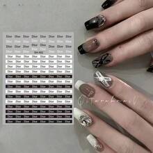 美甲贴纸，多种款式可选 - 日本品牌字母、蝴蝶结美甲贴花，DIY美甲装饰，奢华可爱3D贴纸，多种尺寸，柔韧耐用材质，适合居家美甲、美甲沙龙、美甲新手 - 彩色 - 查看 7