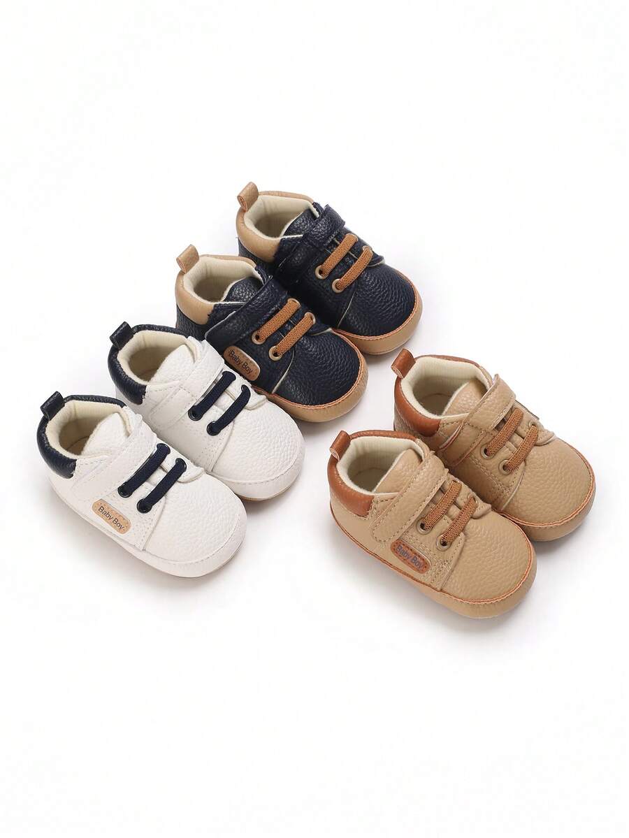 Infant Infant Boy PU Leather Casual Shoes, Soft Anti-Slip Sneakers For 0-1 Year Old, Spring/Autumn - Apricot - View 1