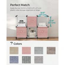 Storage Cubes, 11-Inch Non-Woven Fabric Bins With Double Handles, Set Of 6, Closet Organizers For Shelves, Foldable, For Clothes, Jelly Pink UROB026R01,10.2''Lx10.2''Wx11''H,JellyPink - JellyPink - 查看 8