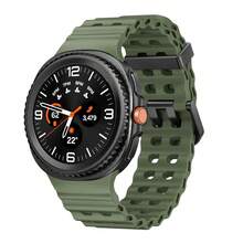 Marine Silicone Sport Band Compatible With Samsung Galaxy Watch 8 Classic 46mm Men Women, Soft Silicone Sport Breathable Band For Galaxy Watch 8 Strap 44mm 40mm,FArmyssGreen - 軍綠色 - 查看 2