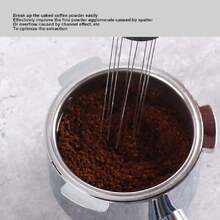 Aguja Mecedora para Café, Distribuidor de Café con Agujas de Acero Inoxidable 304, Base de Aluminio para Barista, Herramienta de Nivelación para Espresso, 13cm,37494940 - Multicolor - Ver 6