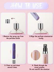 5ml Portable Perfume Bottle With Girl Heart Pattern, Hanging Bag And Cute Pom Pom Decoration, Spray Bottle - Multicolor - View 7