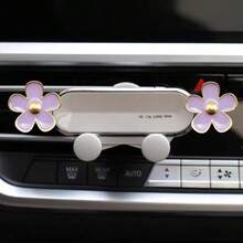 Soporte para teléfono de coche, diseño de clip de ventilación con flor, montaje horizontal y vertical en la rejilla de ventilación, estable y bloqueo automático, universal para navegación de coche - Unitalla - Ver 19