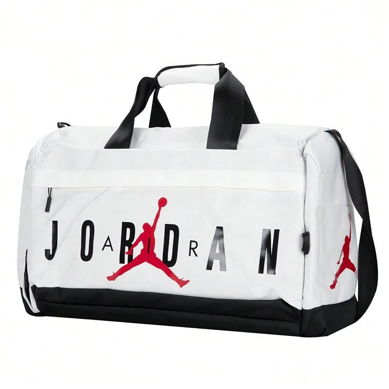 Nike Unisex Outdoor Sports Training Fitness Luggage Bag, Minimalist Durable Large Capacity Portable Handbag - White/Black - View 1