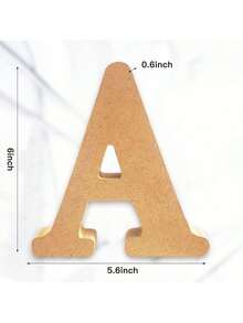 6 Inch Designable Wood Letters Unfinished Wood Letters For Wall Decor Decorative Standing Letters Slices Sign Board Decoration For Craft Home Party Projects Best Gifts Birthday Graduation - Khaki - View 2