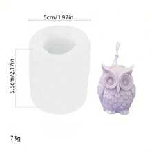 1个3D猫头鹰树脂鸟蜡烛模具 - 白色 - 查看 3
