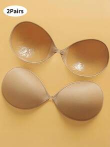 1/2 Pairs Women's Bio-Adhesive Invisible Breast Pads - Thickened Push-Up Lift Enhancer, Fuller Bust Line, Self-Adhesive Anti-Slip, Ideal For Bridal Lingerie & Invisible Undergarments