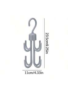 1pc Versatile Plastic Hanger With Rotating Belt Hook, Designed For Hanging Camisoles, Ties, Belts, Bags, Scarves And More, Rotating 4-Prong Hook, Multi-Functional Clothing & Accessory Hanger, For Storage Of Clothes, Bags, Belts, Scarves, Ties, Bathroom Accessory - Multicolor - View 5