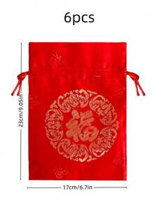 Set Of 1/6/12 China Brocade Drawstring Bags - Mixed Color Fabric Gift Bags, Suitable For Jewelry, Wedding Party Favors, Candy Packaging, Drawstring Gift Bags - Ideal For Wedding Gifts, Jewelry Storage, Holiday Party Favors, And Candy Wrapping. - Multicolor - View 13