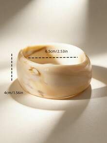 3件/1件复古夸张不对称树脂手链，适合日常和节日佩戴，波西米亚风格（手工染色，呈现大理石纹理效果。颜色随机发货。） - 幾何手鐲-F - 查看 8