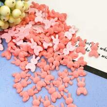 10个迷你植绒兔子组合装，植绒动物珠子，DIY工艺吊坠，发夹配件，手工复活节礼物，节日用品，理想的手工斋月和复活节礼物 - 彩色 - 查看 4