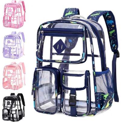 Mochila de PVC transparente, mochila transparente para estudiantes y niños, Mochila impermeable de gran capacidad, Mochila para el trabajo, la biblioteca, el festival y el concierto,37531475