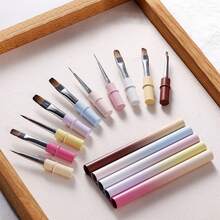 Nail Art Clean Up Brushes, Polish Remover Tools For Nails Art Design, Gel Nail Brushes Round/Angled/Flat/Liner/Nail Polish Clean Up Brush Professional Nail Polish Remover Painting Tools For Nail Art Design - Multicolor - View 3