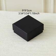 Black Kraft Paper Jewelry Box For Rings, Earrings, Bracelets, Necklaces, Valentine's Day Jewelry Packaging - Black - View 4
