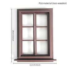 12 piezas Decoración de ventana para casa de muñecas, accesorios de casa de muñecas abribles, miniaturas a escala micro, props, puertas, ventanas, escaleras, decoración de mini hogar - Multicolor - Ver 12
