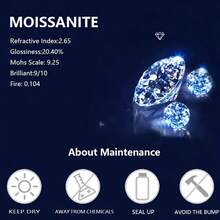 1pc S925 Sterling Silver With 9.8 Carat Moissanite Hip Hop Cuban Necklace, Men's And Women's Street Necklace,Moissanite Gem Necklace, High-End Dating Social Premium Properties, Birthday Wedding Anniversary Appointment - 1條S925純銀高檔莫桑石鑽石鏈 - 查看 4