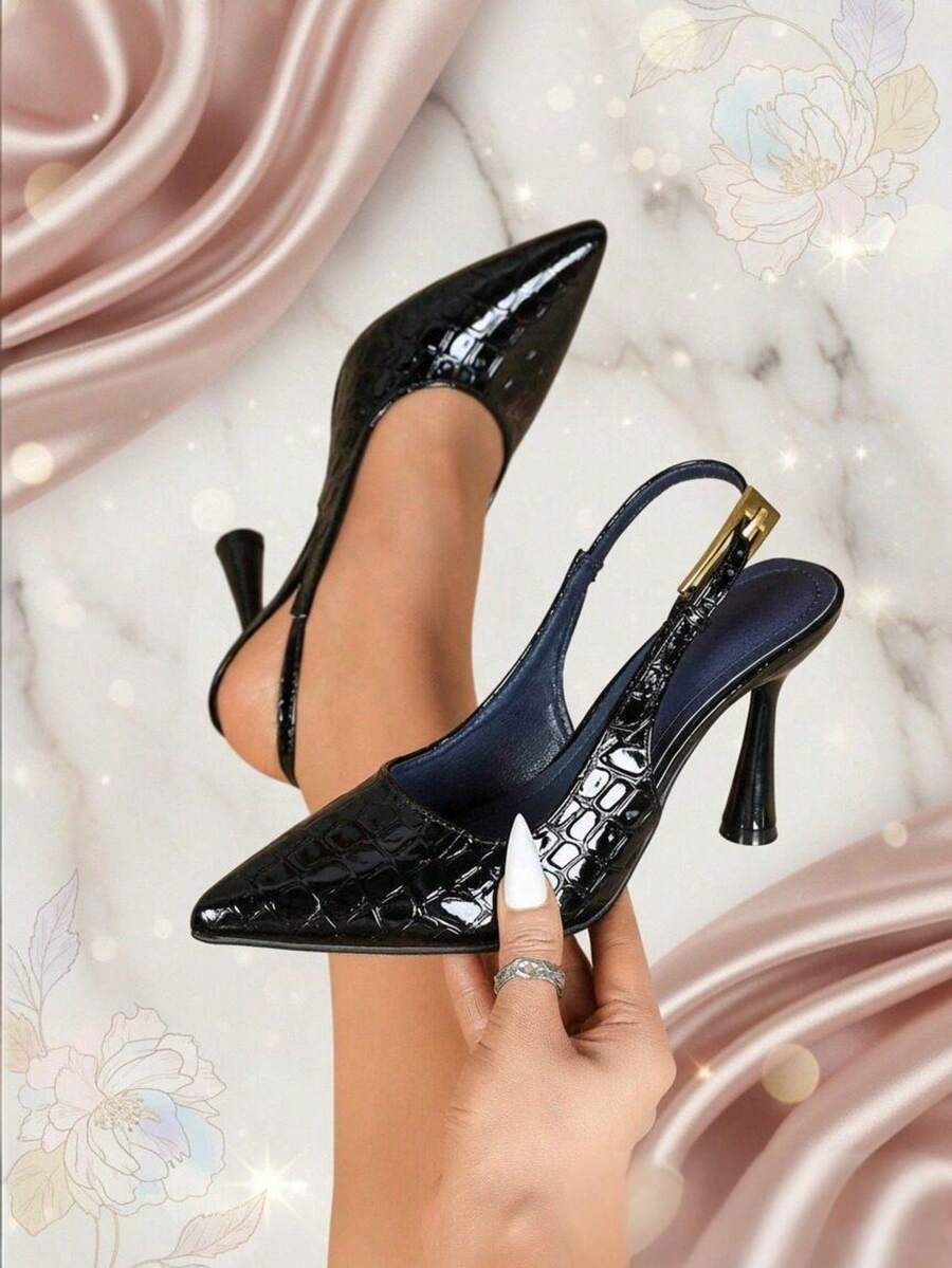 Women's Pointed Toe High Heel Shoes,  Elegant Party & Banquet Comfortable Fashion Stilettos - Black - View 1