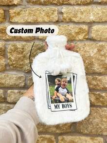 Customized Hot Water Bottle, Personalized Hot Water Bottle | Photo Design | Editable Text, Gift For Boyfriend, Husband, Father, Practical Home Gift