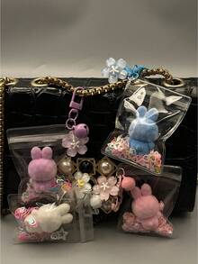 1pc Latest PVC Teenage Doll, Puppet Series PVC Teenage Hand Puppet Doll, Exquisite Sakura-Shaped Keychain And Transparent Protective Bag With Glitter Combination Design, Lightweight And Portable, Suitable As New Year Limited Edition Gift, Valentine's Day Limited Edition Gift, Back To School Season Gift Exchange - Multicolor - View 4