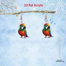 2D flat, women's elegant bird earrings - lightweight and durable acrylic hanging accessories - daily and party jewelry for Christmas, birthdays, Valentine's Day gifts - wear elegant bird decorations all year round, holiday accessories, fun designs, fashionable craftsmanship, trendy accessories, the best choice for gifts - Multicolor - Ver 3