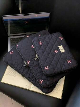 1个可爱蝴蝶结刺绣学生笔记本电脑保护套，适用于11英寸/13英寸/15英寸笔记本电脑，兼具保护套、文件袋、笔记本电脑内胆包和手提包功能，兼容MacBook、华硕等品牌，适合女生、青少年和大学生使用。防震保护套，适用于iPad Air 4/5、Pro 11、Mini 5/6以及iPad 9-15英寸机型。