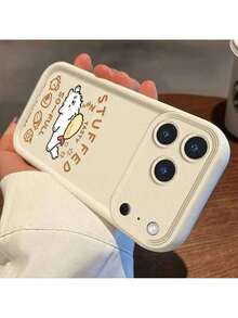 Funda de teléfono con ilustración de perro linda y divertida.Compatible con Apple 17 Air/16/15/14/13/12/11/17 Pro Max y 17/16/15/13/14 Plus.Protege completamente el marco de la cámara del cuerpo principal, con funciones antideslizantes y anti-caídas. - Blanco - Ver 4