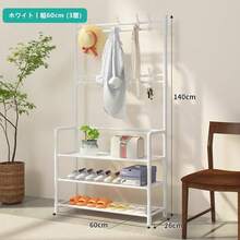 SKW 玄関シューズラック L字型 組み立て簡単 大容量 省スペース おしゃれ 靴棚 (ホワイト, 幅60cm (3層)),据え置き型シューズラック - ホワイト - チェックする 4