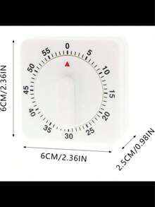 1 st 60-minuters mekanisk kökstimer, matlagningstimer med hög klocka utan batteri, köksinlärningshanteringstimer - Multifärgad - Visa 8