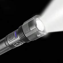 1pc Powerful LED Flashlight, USB Rechargeable Spotlight, High Lumens Tactical Long Range Handheld Searchlight - Multicolor - View 7