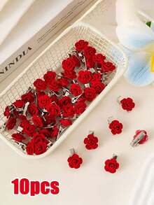 20pcs Women's Rose Hair Clips, Suitable For Valentine's Day, Parties, Gatherings, Weddings, And Daily Wear, Claw Clips, Hair Slide, Hair Barrettes Valentine's Day Accessories Gift, Head Accessories - Multicolor - View 2