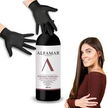 Shampoo Matizador Cacao Luxe Sin Sal Alfamar para Cabello Chocolate y Castaño, Intensifica el Color, Aporta Brillo y Suavidad, Uso Profesional con Guantes Incluidos - Champú - Ver 3