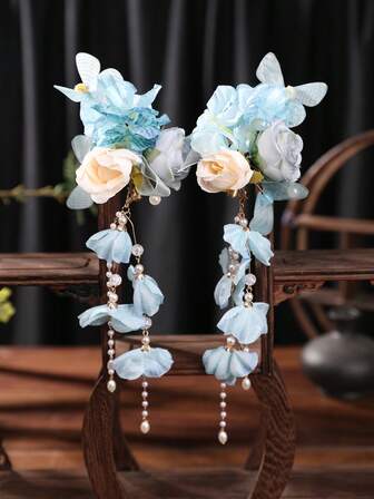 2 st Pärl Tofs Brudhårspänne Hårnål Huvudbonad