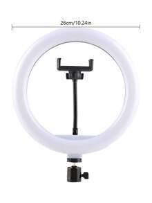 Photography Lighting Kit, Includes 43-Inch Adjustable Tripod And 10-Inch Ring LED Fill Light, Dimmable 3 Color Temperatures, With Phone Holder Clip, Suitable For Studio, Video Recording, Meetings, Selfie Live Streaming, USB Powered - A - View 7