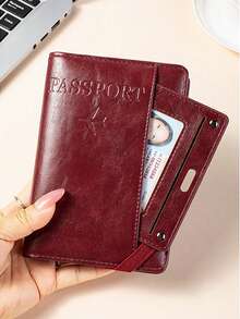 1个多功能防盗护照夹，旅行护照钱包，文件收纳包，防水护照套，一体式护照袋，男女通用，轻便旅行必备，邮轮旅行必备，度假必备，男女旅行必备，假日必备，返校必备