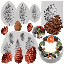 Christmas Fake Pine Cone Fragrance Candle Plaster Silicone Mold, DIY Epoxy Resin, Chocolate, Cake Decorations, Clay Grinding Tool - Light Grey - View 10