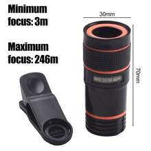 1pc Universal 8X/12X/20X Telephoto Lens Attachment, Clip-On Long Focus Lens For Smartphone And Tablet, High Definition Photography Zoom Lens - Multicolor - View 6