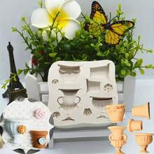 1个高品质硅胶花盆模具，不粘 - 淺灰色 - 查看 4