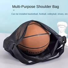 1pc/2pcs/3pcs Mesh Basketball Bag With Zipper Pocket, Large Capacity, For Sports Training, Ball Storage Bag, Volleyball Net Bag, Fitness Bag, Ideal For Gym & Fitness Enthusiasts, It's A Great Choice As A Gift For Fitness Enthusiasts