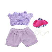 17cm Plush Doll Hanging Ornament With Changeable Outfits, Cute Blind Box Hanging Ornament Set Includes Hat, Eyes (Doll Not Included) - Multicolor - View 9