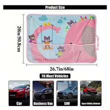 1 pieza Parasol para coche de doble capa, parasol de malla transparente, protección UV, aislamiento térmico, oscurecimiento - Multicolor - Ver 5