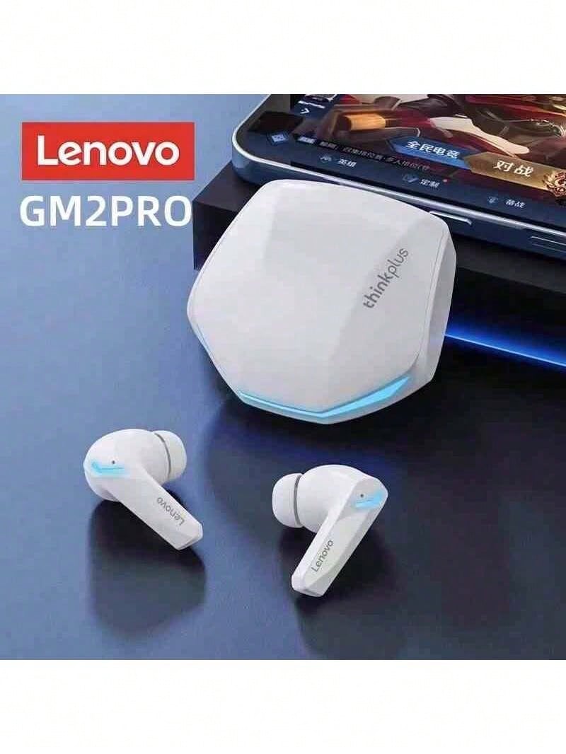 Auriculares inalámbricos Lenovo GM2 Pro 5.3 con Bluetooth, baja latencia, micrófono, llamadas HD, modo dual, para juegos, empaque chino. - Blanco - Ver 1