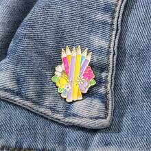 Colorful Paint Brushes Enamel Pin - Artist'S Lapel Badge Brooch For Clothing, Backpacks & Jeans - Durable Alloy With Vibrant Colors & Detailed Design - Perfect Gift For Art Enthusiast - 多色 3 - 查看 5