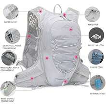 Chaleco de hidratación para correr para hombres y mujeres, mochila de agua para correr, 3 L, paquete de hidratación para trail running, maratón, carreras y senderismo - Gris - Ver 3
