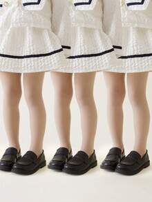 1/3 双儿童纯色连裤袜，简约经典时尚，亲肤舒适轻盈柔软透气，百搭连体衣，适合日常穿着、度假、聚会、旅行、返校等场合。 - 杏色 - 查看 8