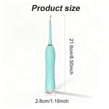 1pc 2-In-1 Electric Dental Calculus Remover, Portable Electric Toothbrush, Tooth Plaque Cleaner & Whitener, With Replaceable Brush Heads, Electric Dental Flosser, Battery Capacity: 400mAh, Multi-Functional Home/Travel Toothbrush, Christmas/Holiday Gift! - Baby Blue - View 9