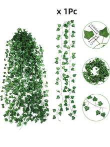 MEHELANY 12/6/1 件 84.7 英寸人造常春藤藤蔓，适用于卧室、婚礼装饰，仿真常春藤藤蔓带仿真叶子，人造常春藤花环，可悬挂于墙上，室内外装饰 - 綠色 - 查看 9
